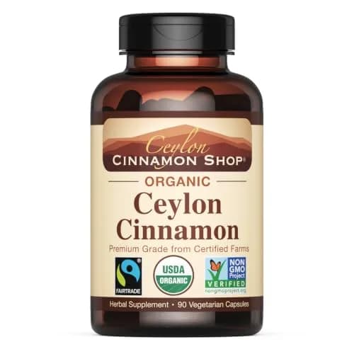 Ceylon Cinnamon Shop Organic Ceylon Cinnamon Capsules, 90 Count | USDA Certified, Vegan, Gluten-Free thumbnail 1