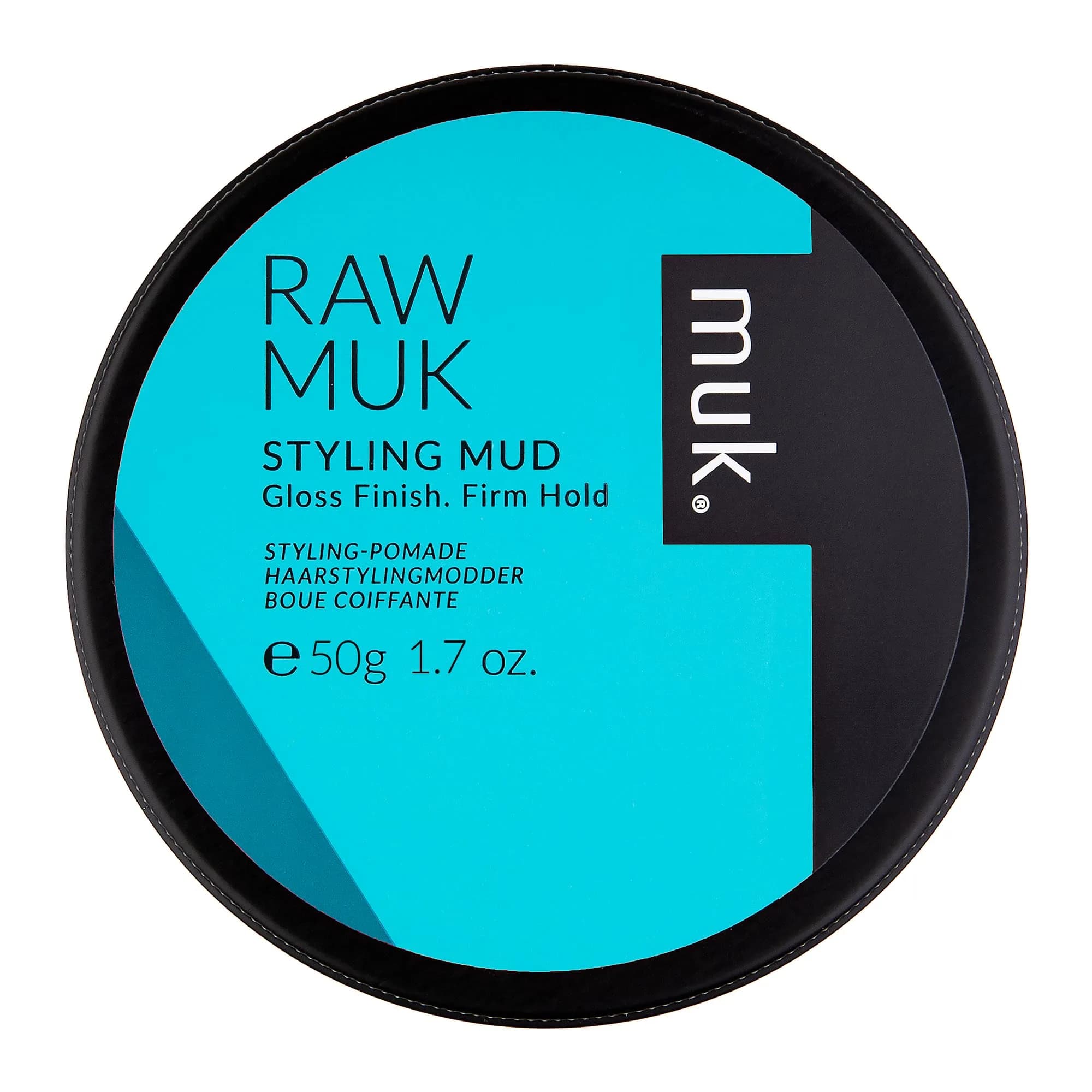 MUK. Haircare Raw Firm Hold Styling Mud, 1.8 oz | High Gloss, Humidity Resistant, Water Soluble