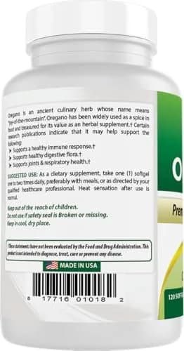 Best Naturals Oregano Oil 250 Mg Softgels 120Count | Supports Immune & Digestive Health thumbnail 6