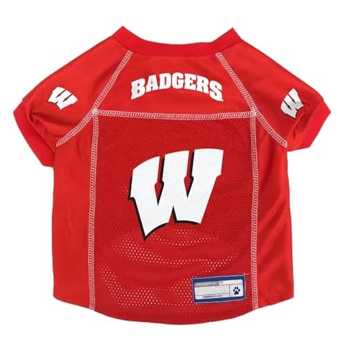 Littlearth NCAA Wisconsin Badgers Basic Pet Jersey, Team Color, X-Large | Officially Licensed NCAA Pet Jersey thumbnail 1