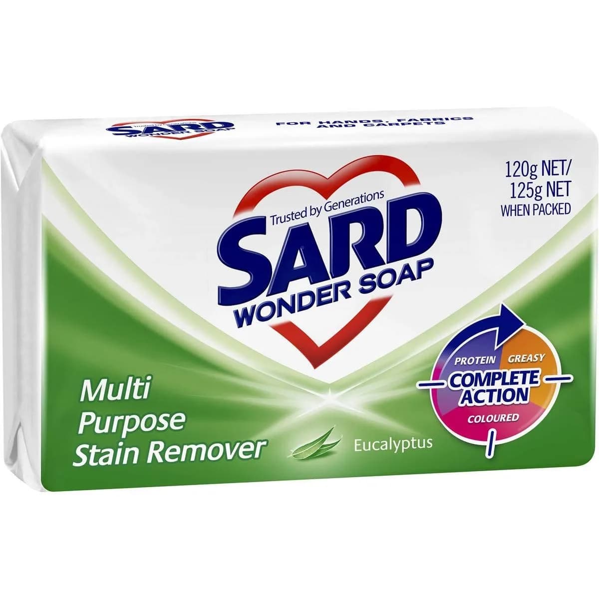 Sard Wonder Soap with Eucalyptus 120g (4.23 oz) | Biodegradable Stain Remover for Hard Water — 4.23 Ounce