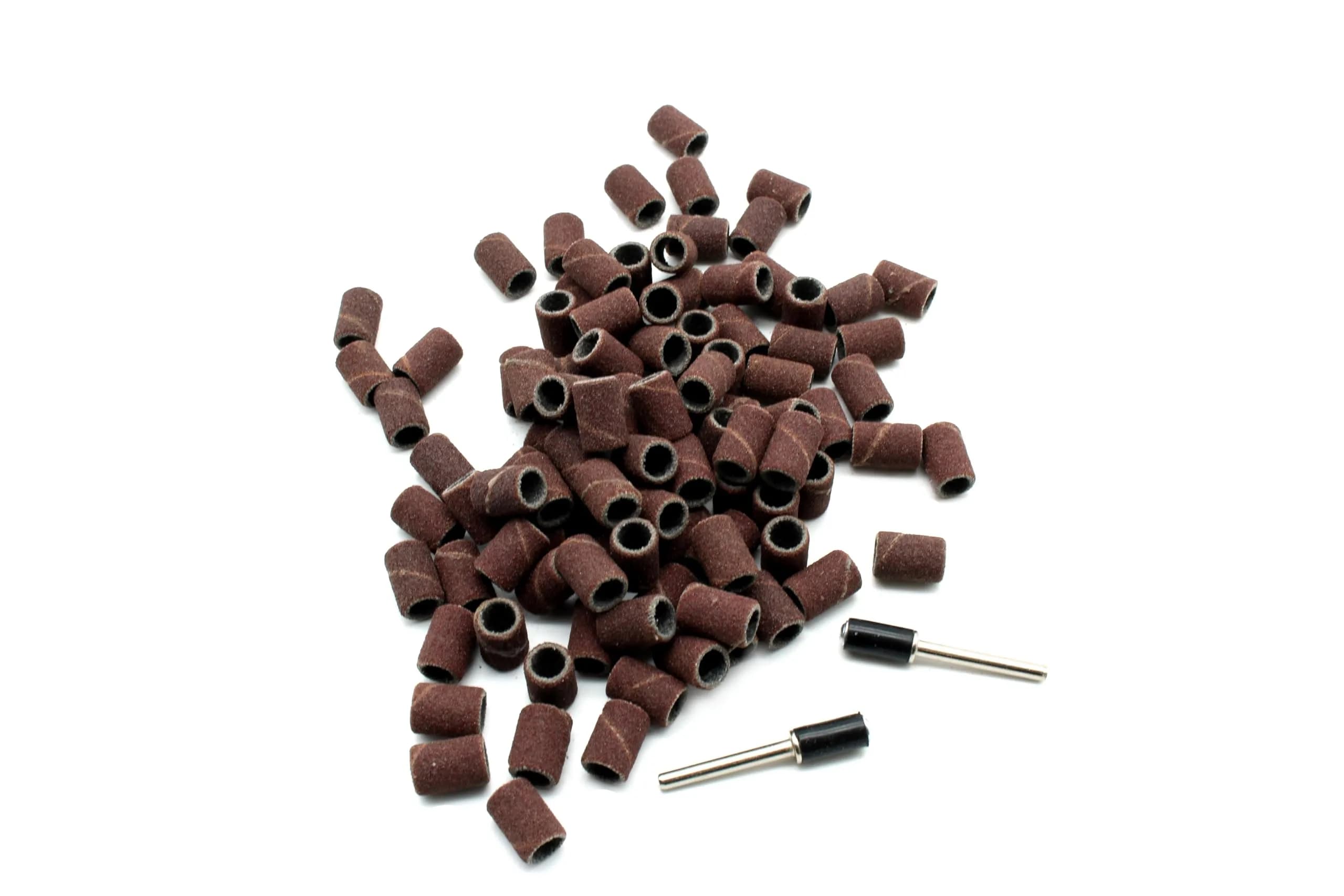 TEMO Sand Drum 1/4" Coarse Grit 60 | 100 Pieces with Mandrels for Rotary Tools — 1/4" #60