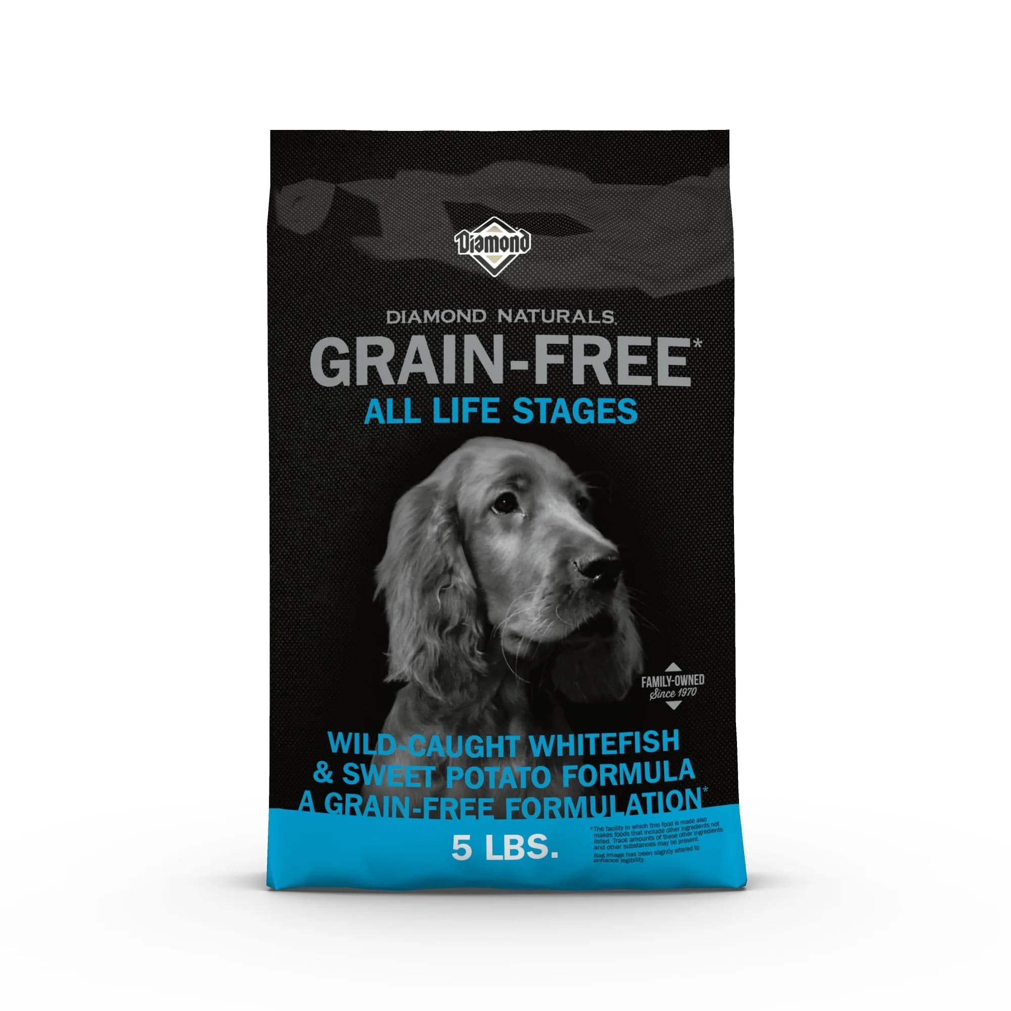 Diamond Naturals Grain Free Real Meat Recipe Premium Dry Dog Food 5Lb | Supports Lean Muscles & Energy — Whitefish and Sweet Potato / 5 Pound