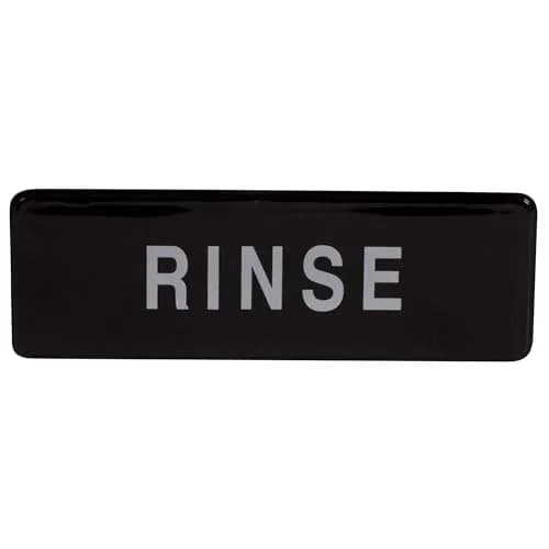Winco Signage Rinse 3" x 9" Black | Clear Facility Sign for Safety & Organization thumbnail 1