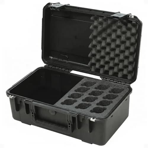SKB iSeries Injection Molded Microphone Case for 12 Mics with Storage Compartment | Waterproof, Durable, Professional Audio Gear Protection thumbnail 1