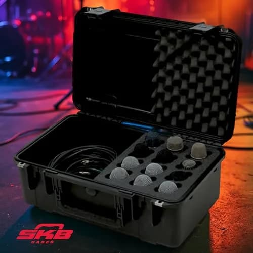 SKB iSeries Injection Molded Microphone Case for 12 Mics with Storage Compartment | Waterproof, Durable, Professional Audio Gear Protection thumbnail 5