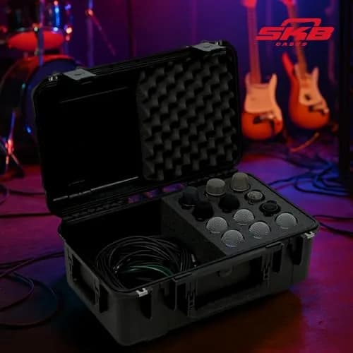 SKB iSeries Injection Molded Microphone Case for 12 Mics with Storage Compartment | Waterproof, Durable, Professional Audio Gear Protection thumbnail 4