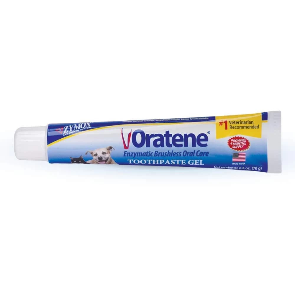 PKB Animal Health Zymox Oratene Brushless Toothpaste Gel for Dogs and Cats, 75ml (2.5oz) | Enzymatic Oral Care for Fresh Breath — 2.5 Ounce
