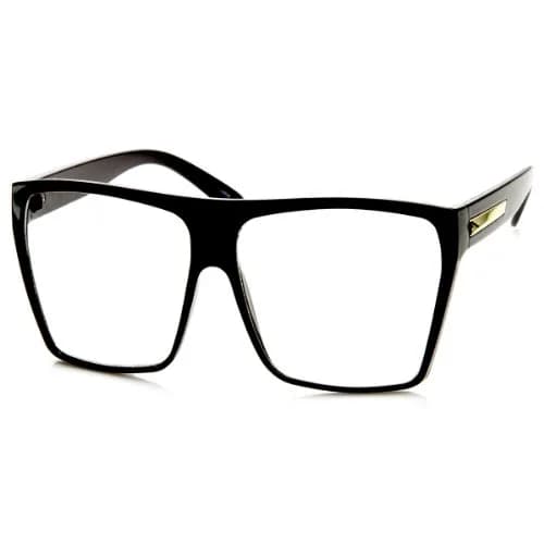 zeroUV Large Oversized Retro Fashion Clear Lens Square Glasses, Size 5.0 | Polycarbonate Lenses & UVA/UVB Protection thumbnail 1