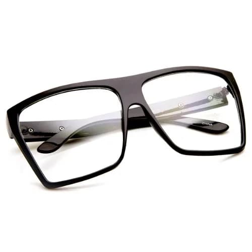 zeroUV Large Oversized Retro Fashion Clear Lens Square Glasses, Size 5.0 | Polycarbonate Lenses & UVA/UVB Protection thumbnail 4