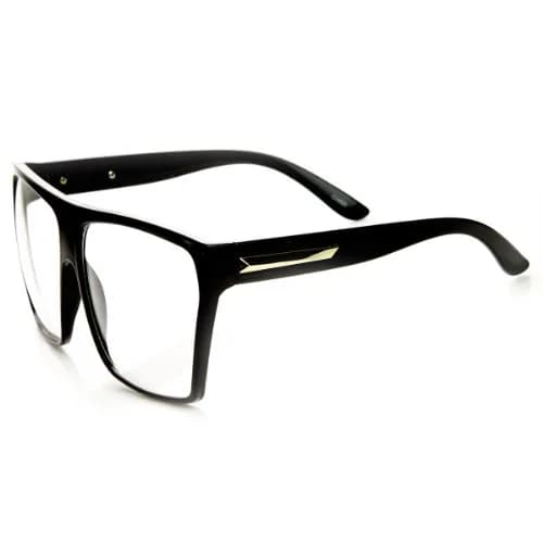 zeroUV Large Oversized Retro Fashion Clear Lens Square Glasses, Size 5.0 | Polycarbonate Lenses & UVA/UVB Protection thumbnail 3