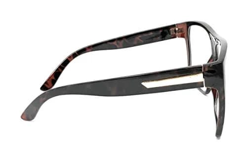 JuicyOrange Oversized Square Clear Lens Glasses Frames | Unisex Flat Top Style thumbnail 4
