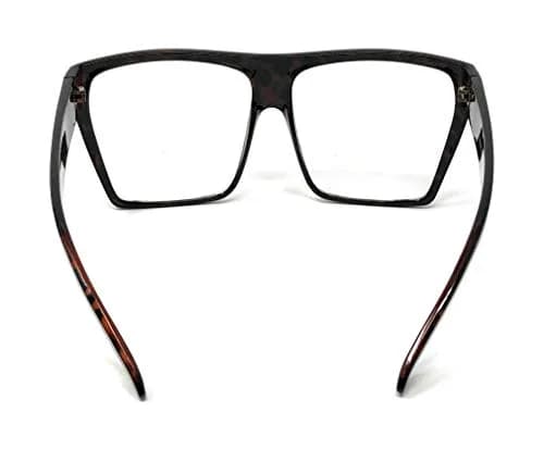 JuicyOrange Oversized Square Clear Lens Glasses Frames | Unisex Flat Top Style thumbnail 5