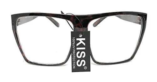 JuicyOrange Oversized Square Clear Lens Glasses Frames | Unisex Flat Top Style thumbnail 7
