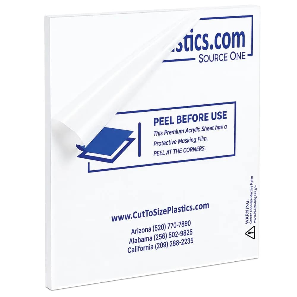 SOURCE ONE 1 Sheet - 1/2" Clear Acrylic Sheet Heavy Duty | Glass Replacement & Signage — 12" X 12"