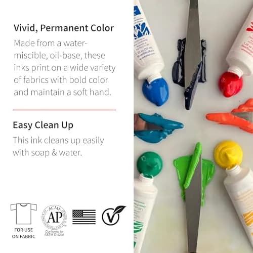 Speedball Fabric Block Printing Ink Yellow 74ml (2.5 fl oz) | Vibrant Opaque Colors for Textiles & Paper thumbnail 2