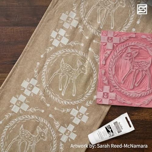 Speedball Fabric Block Printing Ink Brown 74ml (2.5 Fl Oz) | Vibrant Opaque Oil-Based Ink for Textiles & Paper thumbnail 7
