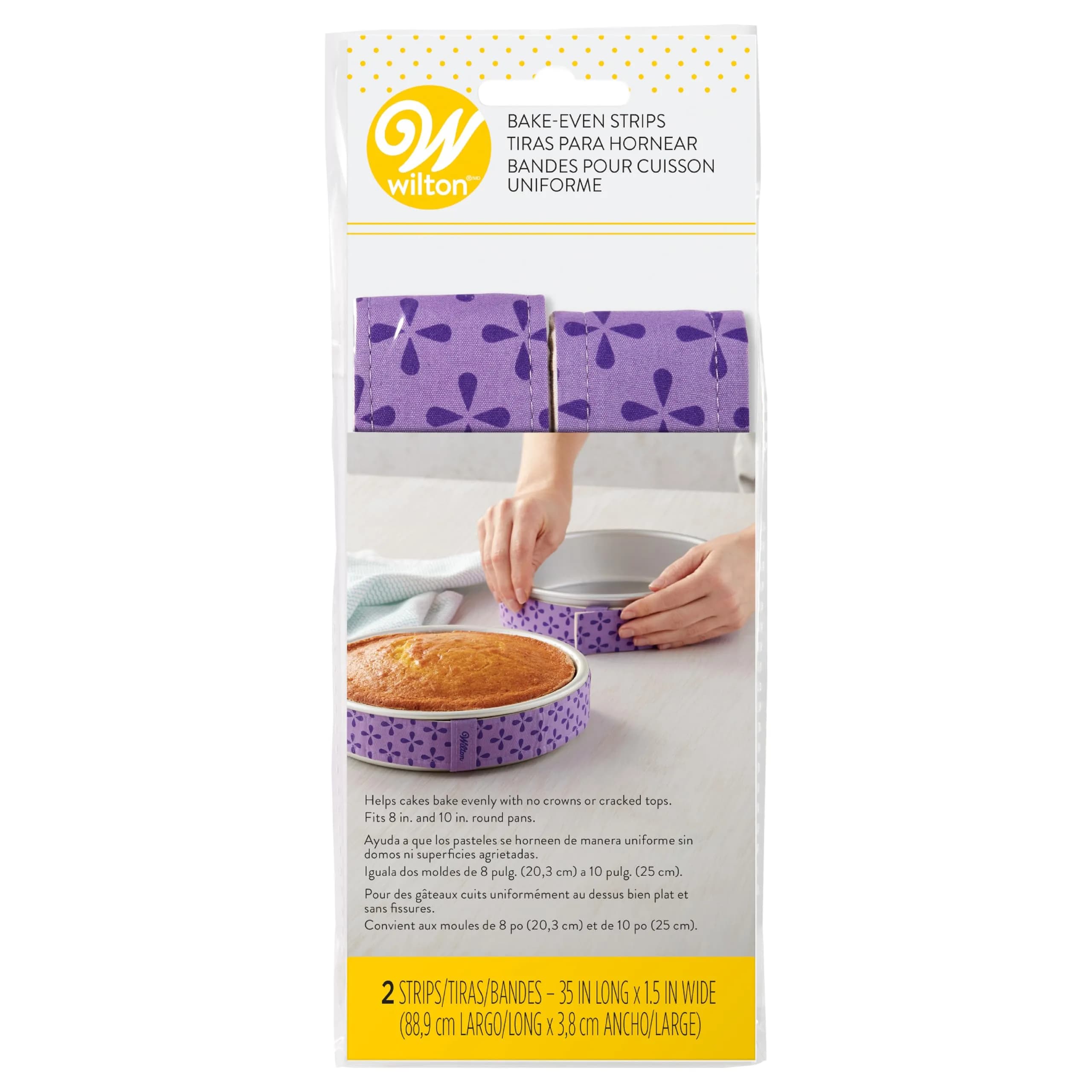 Wilton Bake Even Cake Strips, Level Cakes, 2-Piece Set | Professional Baking Tool for Moist, Even Cakes - main product image