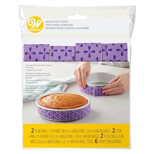 Wilton Bake-Even Cake Pan Strips, 6-Piece Set | Evenly Baked Cakes, 10-12 Cup Capacity — Purple