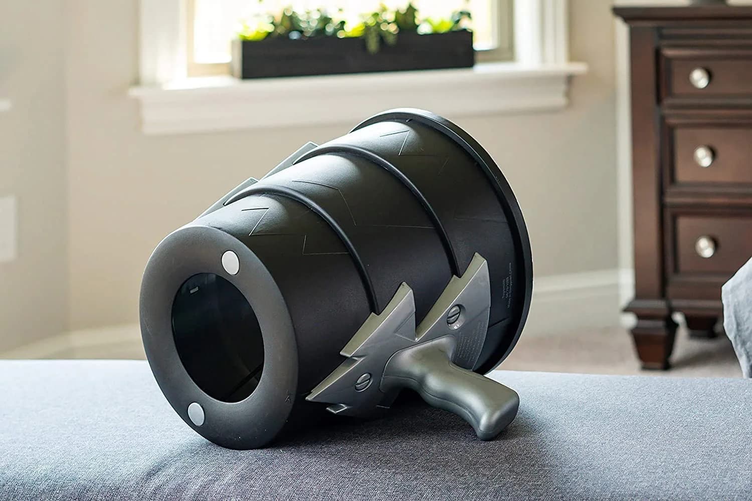 Toysmith Airzooka Cannon Blaster, Black Hand Powered Action Toy | Harmless Air Puffs Up to 50 Feet - view 2
