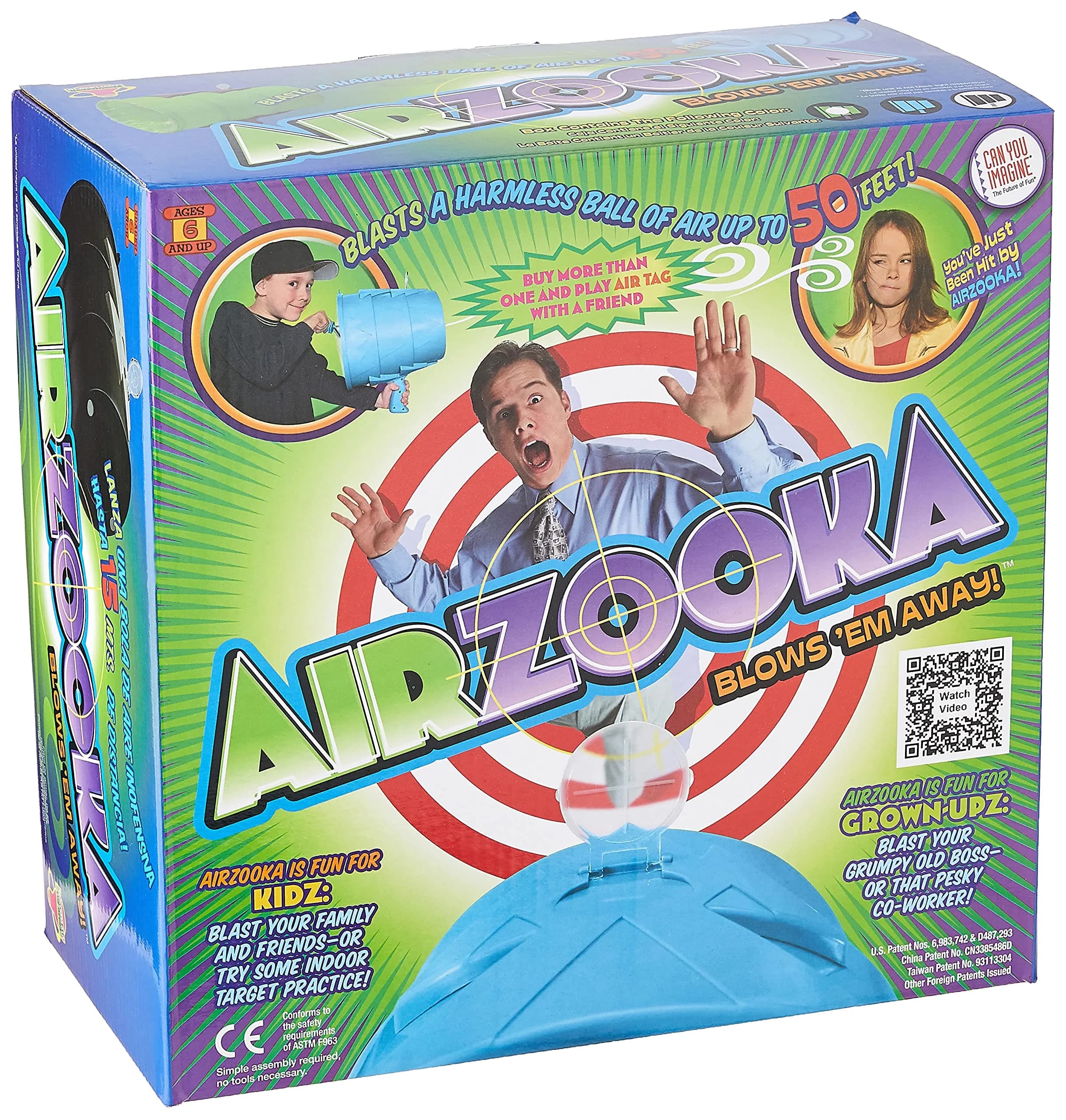 Toysmith Airzooka Cannon Blaster 27.9cm (11.25in) | Hand Powered Launcher Ages 6+ - view 3