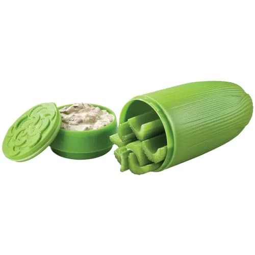 Hutzler Celery & Dip To-Go Lunch Snack Container 4L (2.8x2.8x6 inches) | Stackable & BPA-Free for Healthy Snacking thumbnail 1