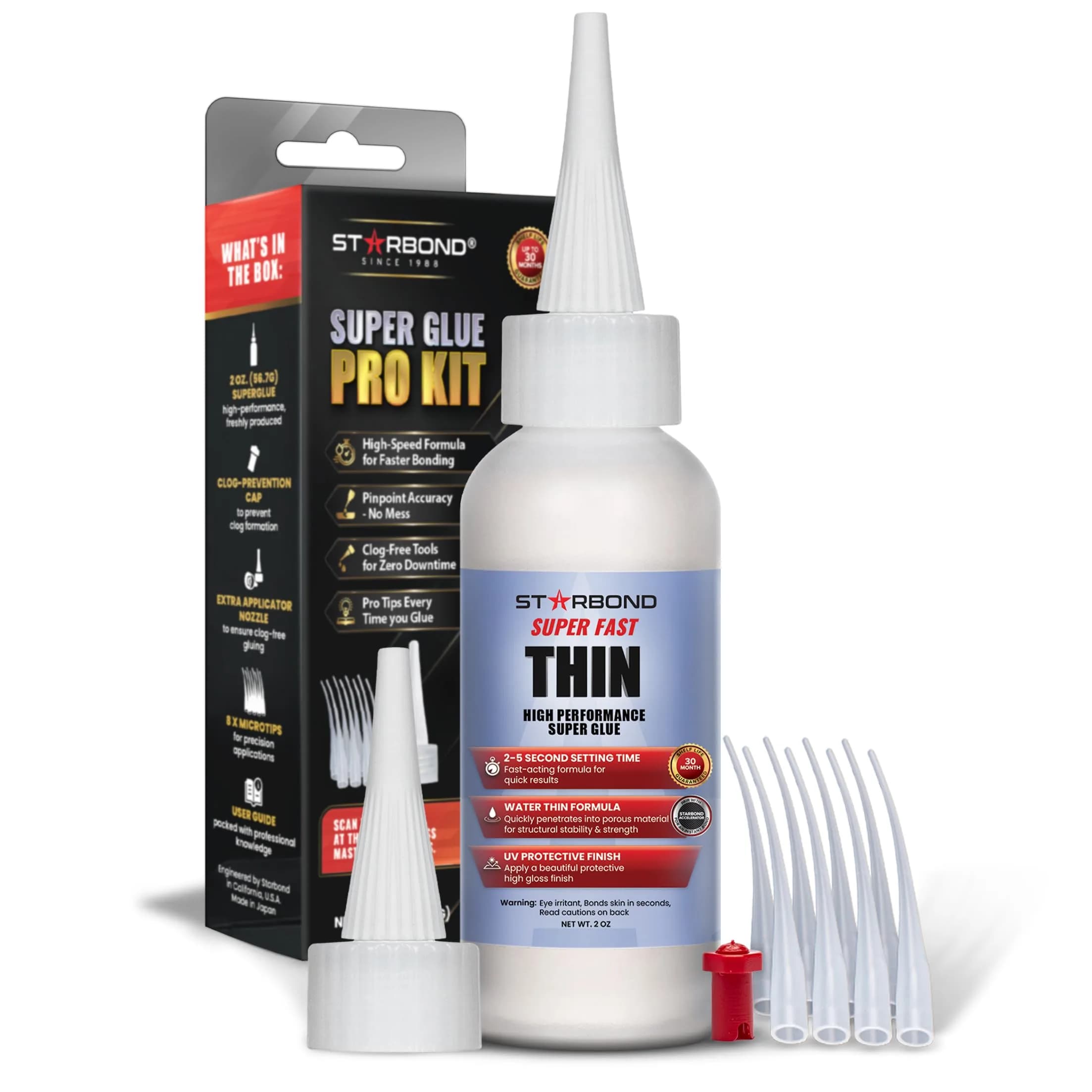 Starbond Super Fast Thin CA Glue 16 oz | Penetrates Micro-Fractures, Ideal for Woodworking & Model Building — 2 ounce