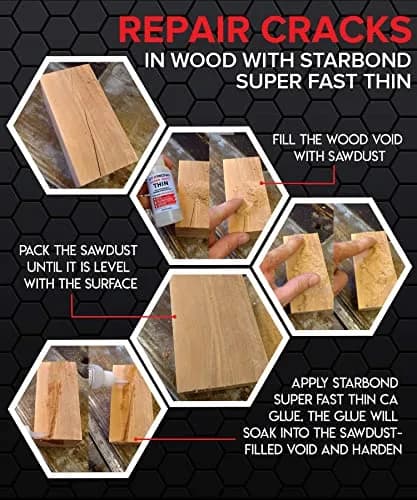 Starbond Super Fast Thin CA Glue 16 oz | Penetrates Micro-Fractures, Ideal for Woodworking & Model Building thumbnail 8