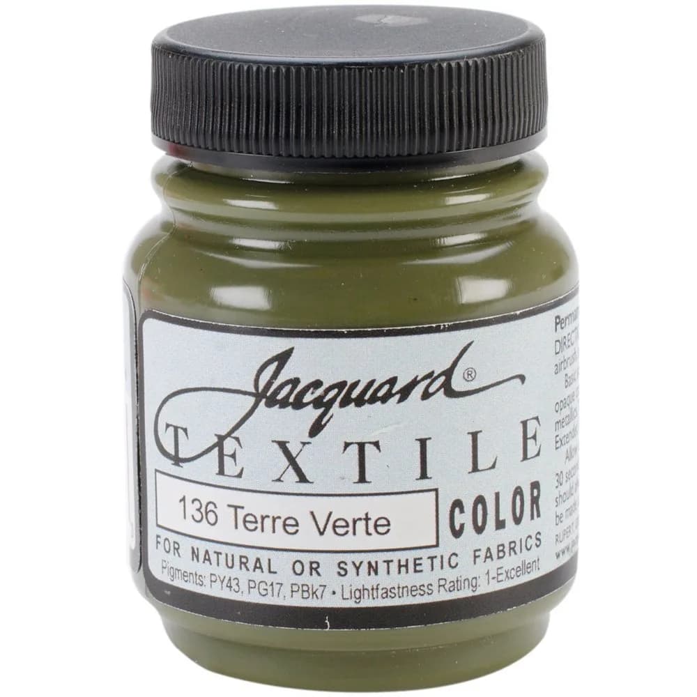 Jacquard Textile Color Terre Verte 2.25 Fl Oz | Permanent Acrylic Fabric Paint for Clothes, Furniture, Shoes - main product image