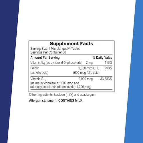 Superior Source No Shot Advanced B-12 2000 mcg, B-6, Folic Acid | MicroLingual Sublingual Tablets thumbnail 2