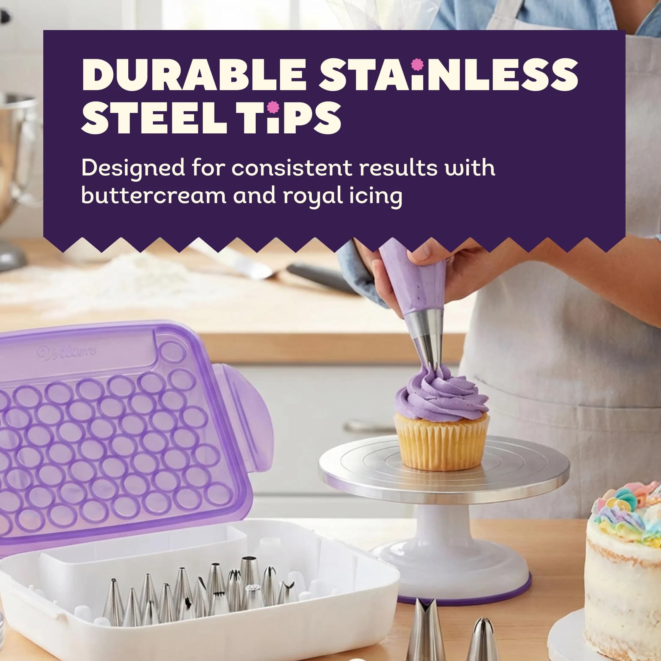 Wilton Master Cake Decorating Piping Tips Set, 55-Piece | Professional Stainless Steel Tools for Buttercream & Royal Icing - view 5