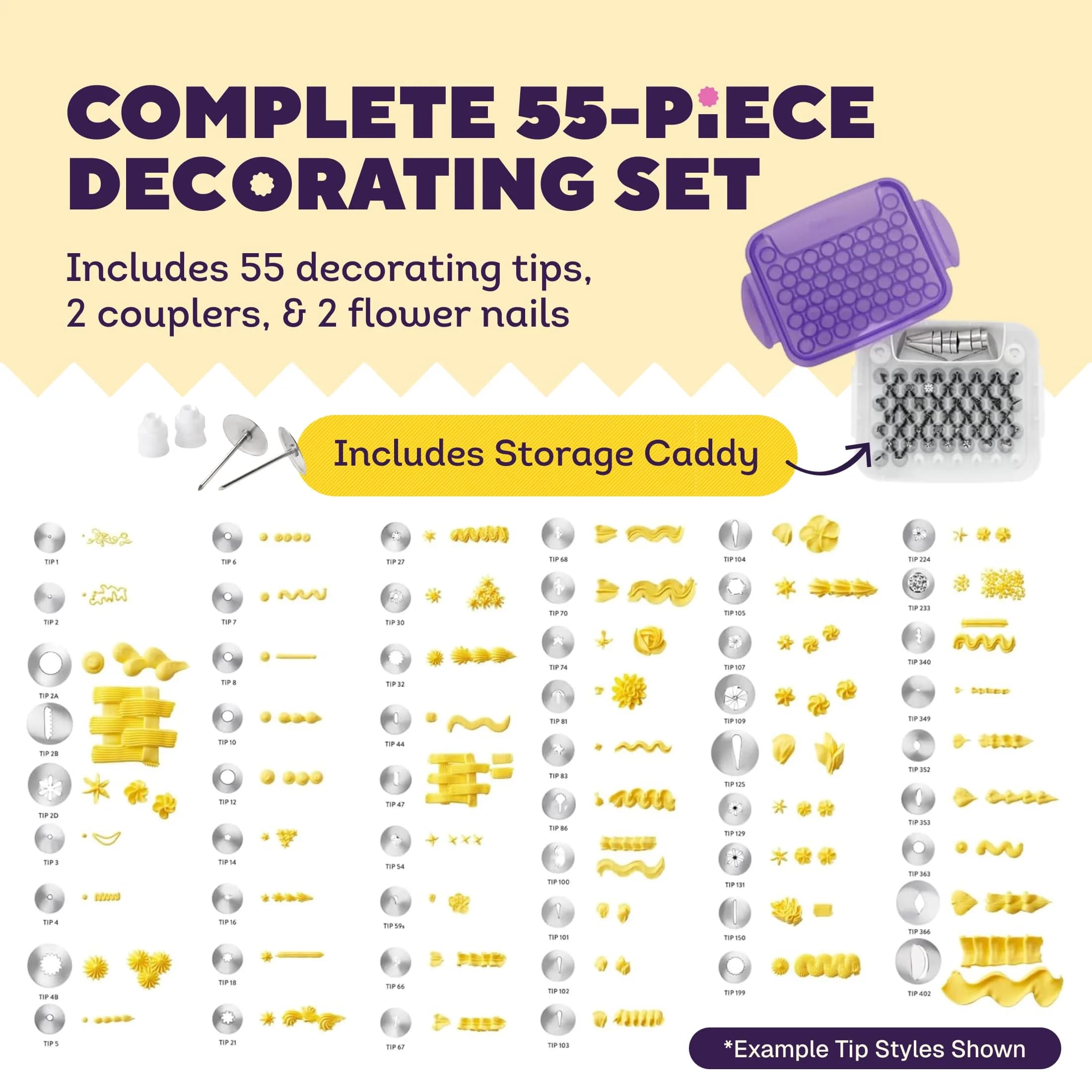 Wilton Master Cake Decorating Piping Tips Set, 55-Piece | Professional Stainless Steel Tools for Buttercream & Royal Icing - view 6
