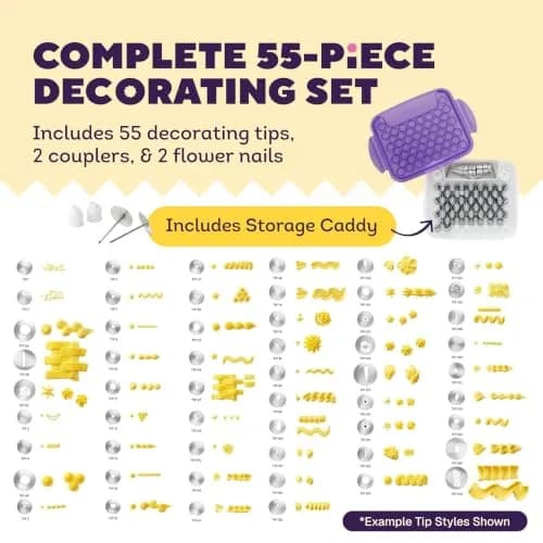 Wilton Master Cake Decorating Piping Tips Set, 55-Piece | Professional Stainless Steel Tools for Buttercream & Royal Icing thumbnail 6