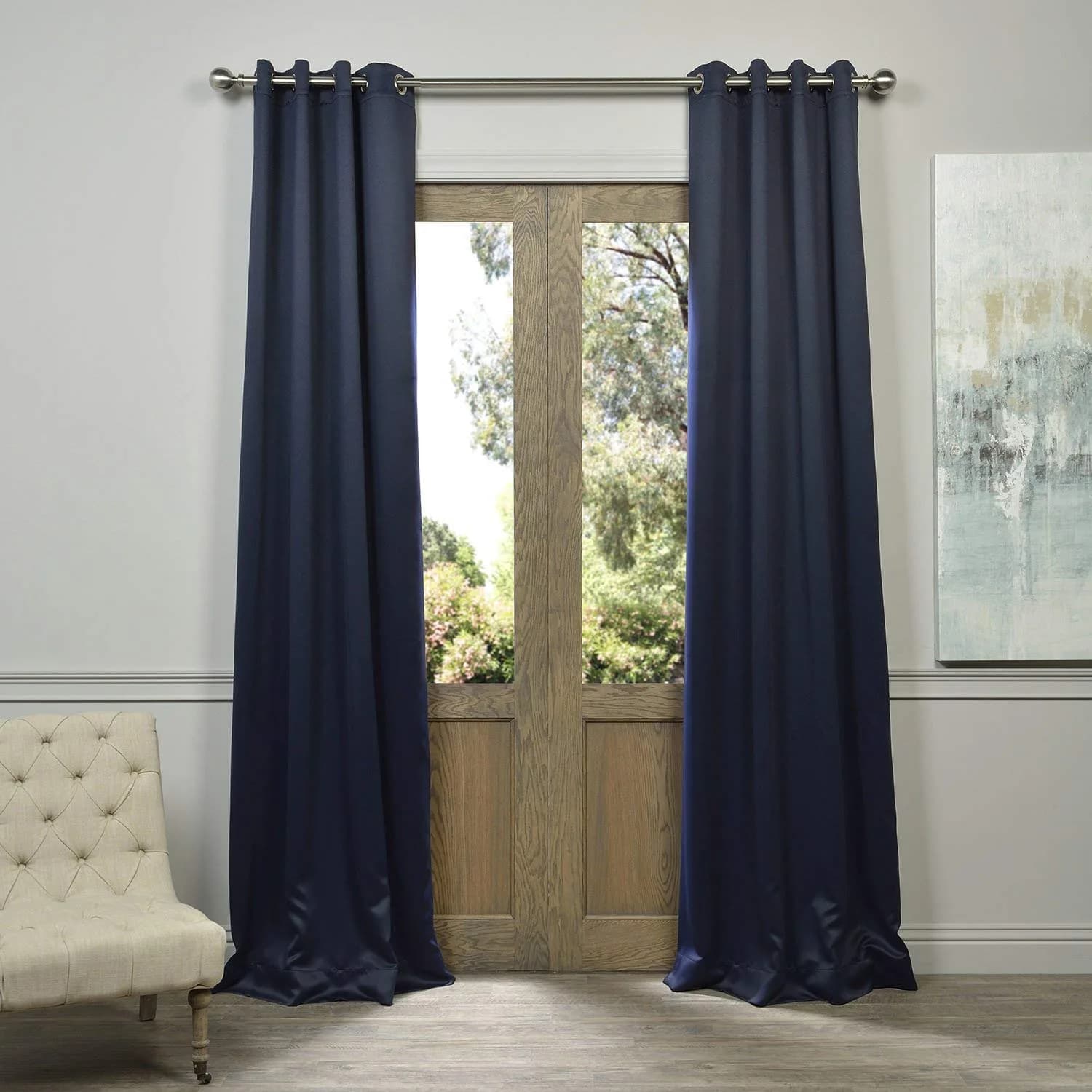 HPD Half Price Drapes Grommet Room Darkening Curtains 50 x 96 Navy Blue | Thermal Insulation & Light Control