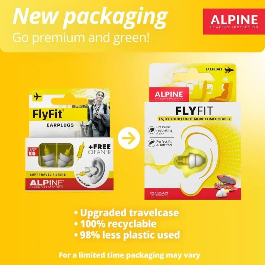 Alpine Hearing Protection FlyFit Earplugs for Flying | 17 dB SNR Noise Reduction - view 6