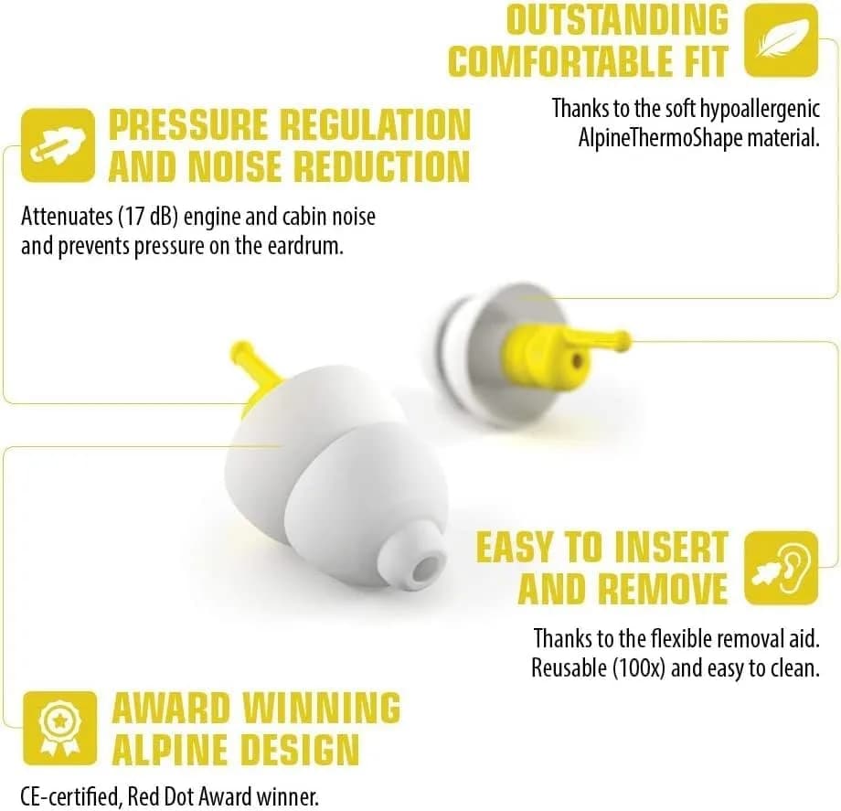 Alpine Hearing Protection FlyFit Earplugs for Flying | 17 dB SNR Noise Reduction - view 4