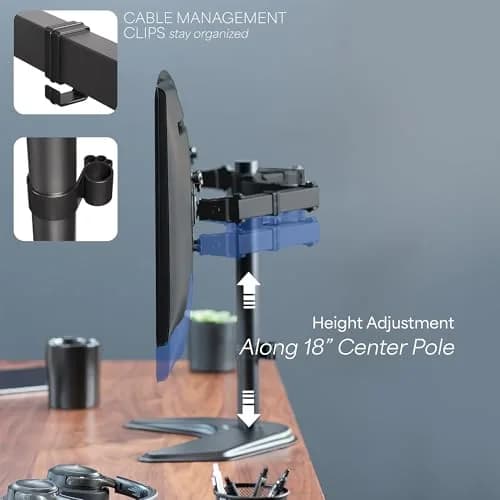 VIVO Dual Monitor Stand for 13-27 Inch Screens | Fully Adjustable, Heavy-Duty, VESA Compatible thumbnail 6