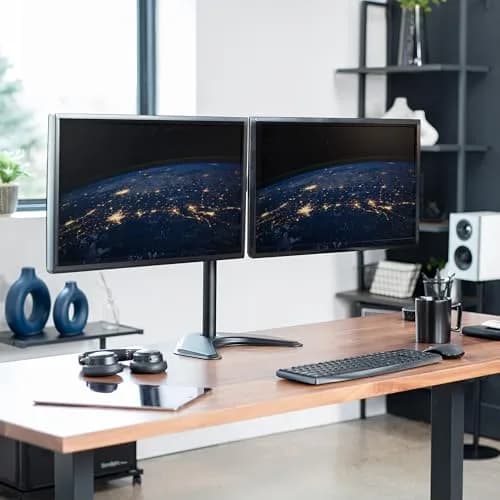 VIVO Dual Monitor Stand for 13-27 Inch Screens | Fully Adjustable, Heavy-Duty, VESA Compatible thumbnail 2