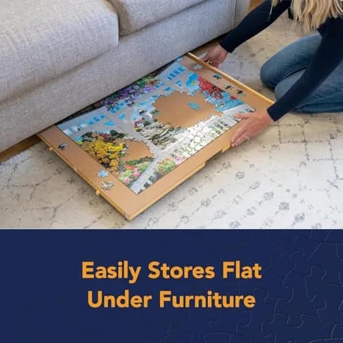 Bits and Pieces Large 1000 Piece Puzzle Board with Drawers | Wooden Puzzle Organizer for Adults & Kids thumbnail 6