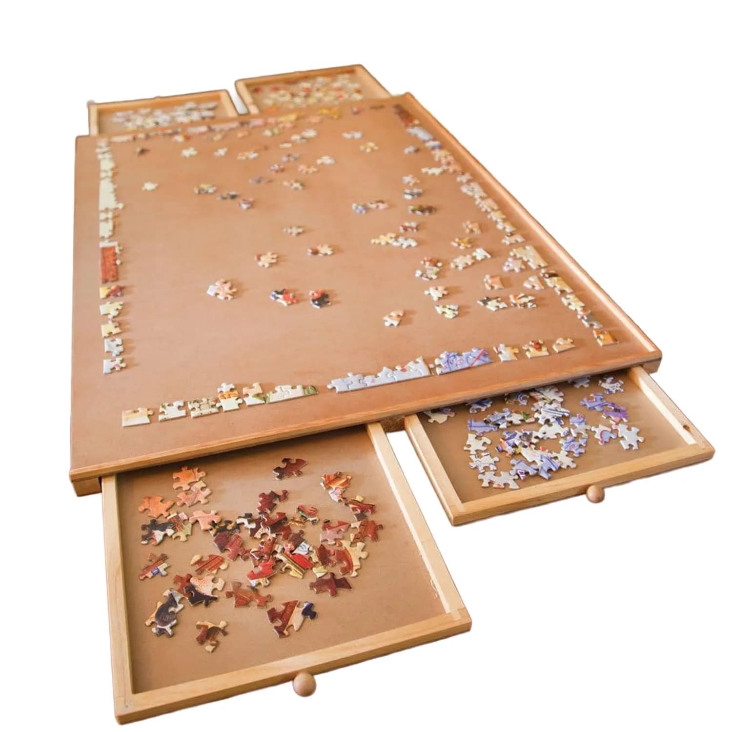 Bits and Pieces Large 1000 Piece Puzzle Board with Drawers | Wooden Puzzle Organizer for Adults & Kids
