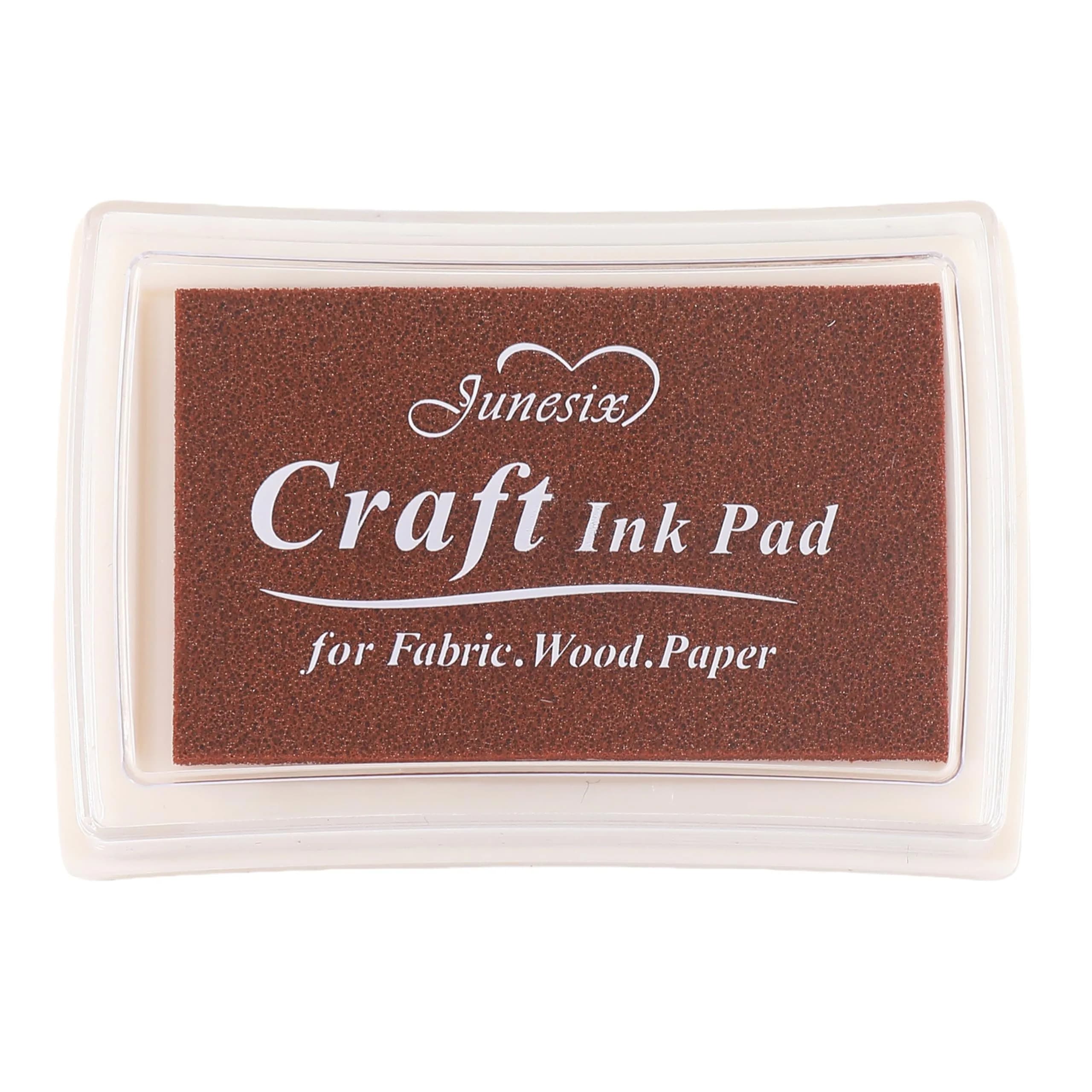 YPSelected Craft Stamp Ink Pad for Paper Wood Fabric Dark Blue | Pigment Ink for Rubber Stamps — Brown