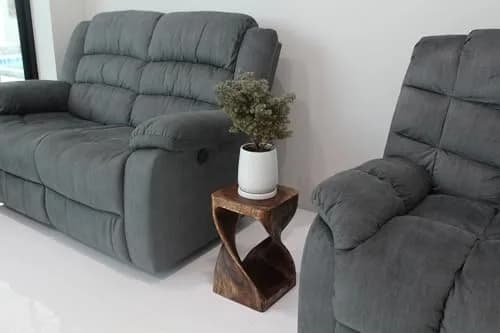 Haussmann Twist Side Table, Mocha | Handcrafted Solid Wood Sculpture (10x10x16 in) thumbnail 3