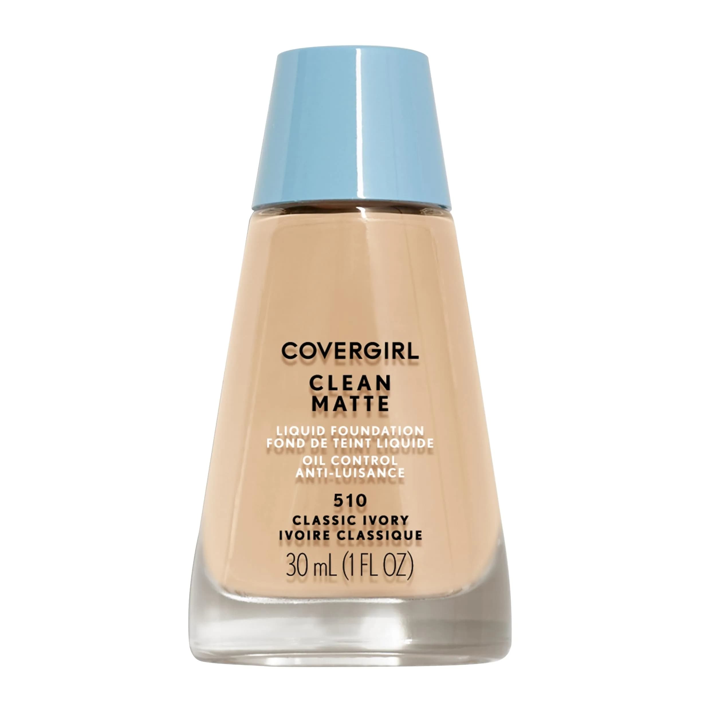 COVERGIRL Clean Matte Liquid Foundation Classic Ivory 30ml | Oil-Free, Matte Finish for Oily Skin