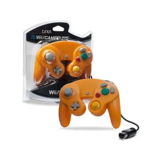Cirka Wired Controller for GameCube & Wii - Orange | Dual Analog Joysticks & Vibration thumbnail 1