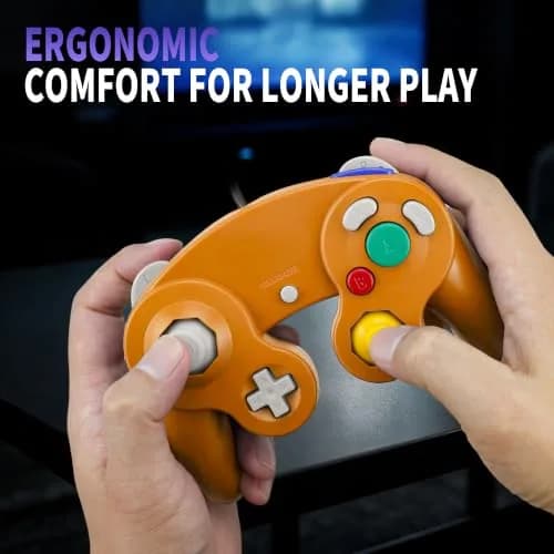 Cirka Wired Controller for GameCube & Wii - Orange | Dual Analog Joysticks & Vibration thumbnail 7