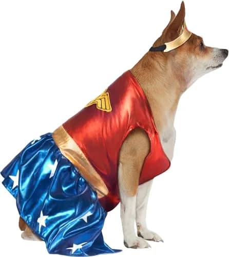 Rubies Wonder Woman Pet Costume Large | Official DC Licensed Pet Dress & Tiara thumbnail 4