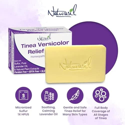 Naturasil Tinea Versicolor Treatment Sulfur Soap 2 Pack | Natural Antifungal Relief for Skin Discoloration thumbnail 3