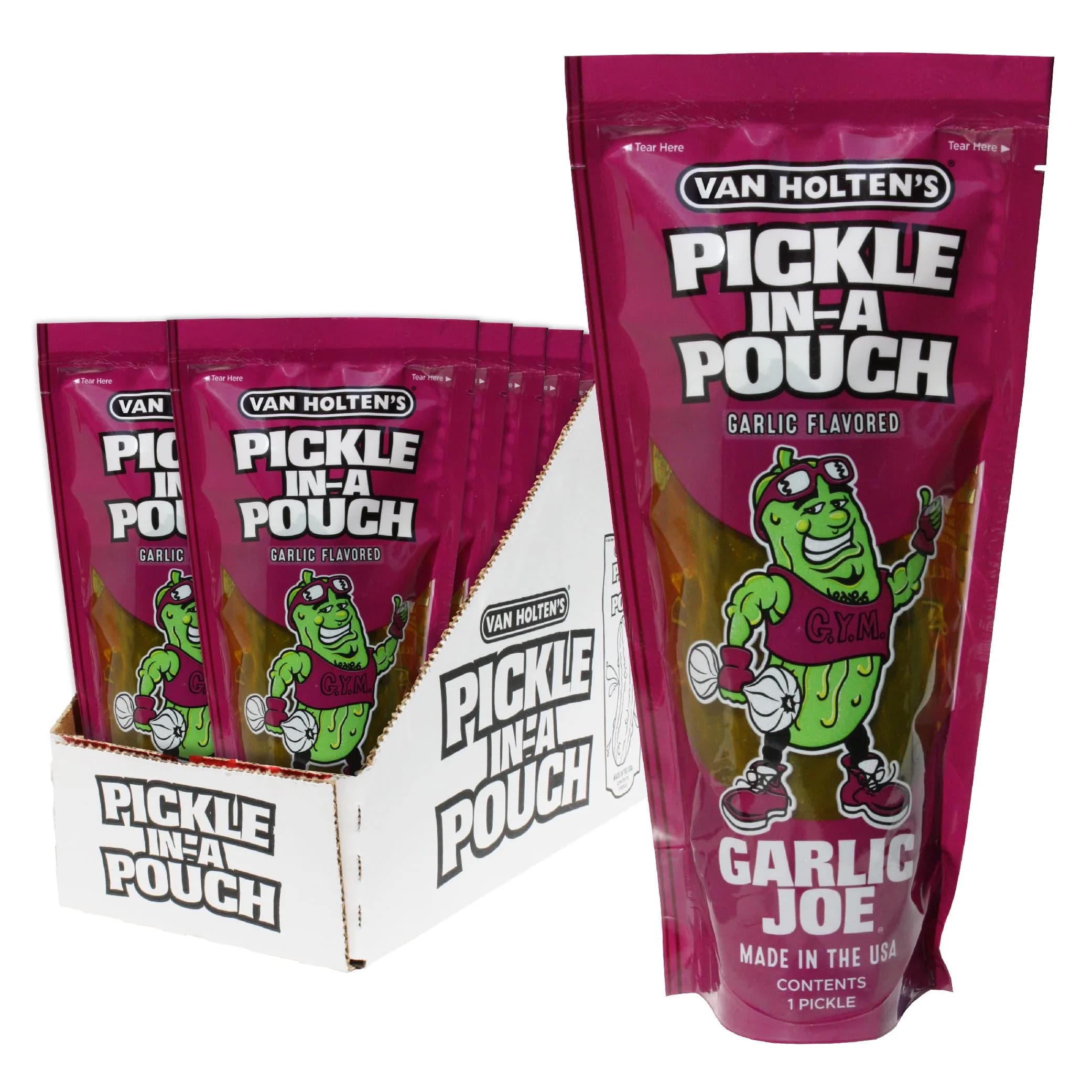 Van Holten's Garlic Joe Pickle-In-A-Pouch, Garlic Dill Snack, 7 oz (198 g) | Bold Garlic Flavor on-the-go — Garlic Joe
