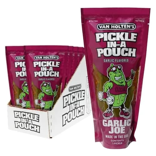 Van Holten's Garlic Joe Pickle-In-A-Pouch, Garlic Dill Snack, 7 oz (198 g) | Bold Garlic Flavor on-the-go thumbnail 1