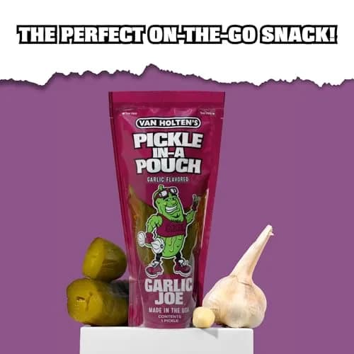Van Holten's Garlic Joe Pickle-In-A-Pouch, Garlic Dill Snack, 7 oz (198 g) | Bold Garlic Flavor on-the-go thumbnail 5